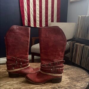 Freebird Red Heeled Boots